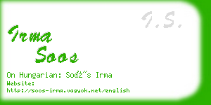 irma soos business card